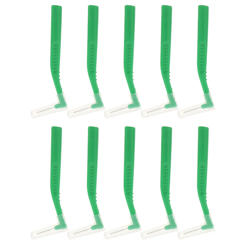 

10Pcs Brush L-shaped Plaque Remover Interdental Brushes Accessory Brushes for Home Travel Tooth