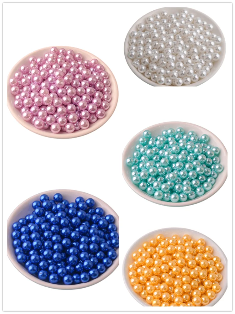 

3-10mm Colorful No Hole Imitation Pearls Beads Round Plastic Acrylic Spacer Bead for DIY Crafts Jewelry Making Accessories
