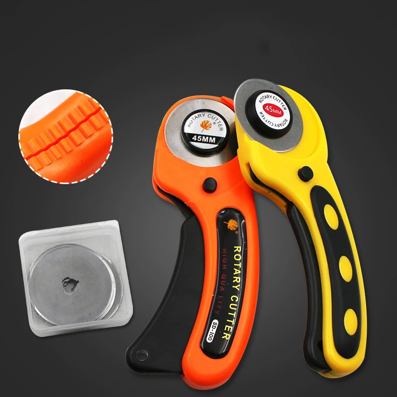 

45mm Patchwork Roller Wheel Knife Cloth Cutting Knife Leather Paper Fabric Craft Fabrics Rotary Cutter DIY Sewing Accessories