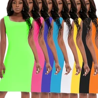 womens pure color midi skirts strap casual buttock wrap dress solid sexy summer slim fit fluorescent sleeveless female dresses