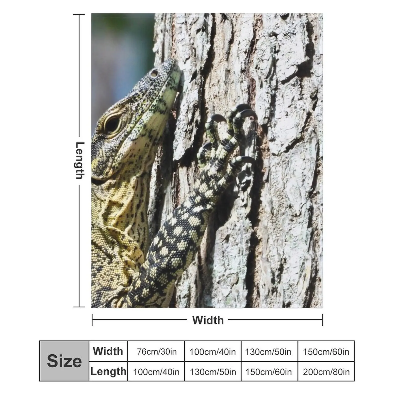 Гуанна монитор Ящерица обнимает дерево Плед Одеяло