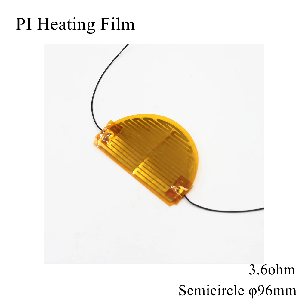 

Semicircle 96mm 5V 12V 24V 110V 220V PI Heating Film Polyimide Adhesive Electric Heater Plate Panel Pad Mat Oil Engine Tank