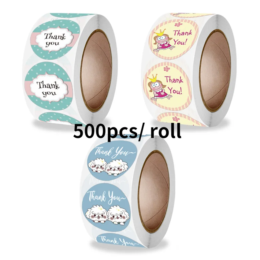 

500pcs Cute Animals Thank You Stickers Labels Party decor Thank You Sticker for Cookie Candy Bag Small Business Gift package