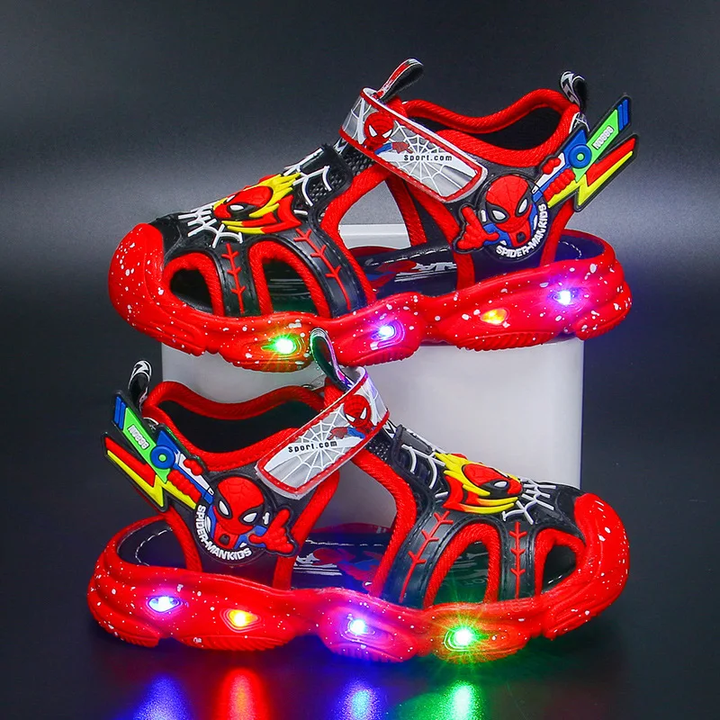 

Disney Spiderman LED Shoes Fashion Baby Boot Boys Girls Sneakers Glowing Luminous Cartoon Kids Shoes Lighted Children Sandals