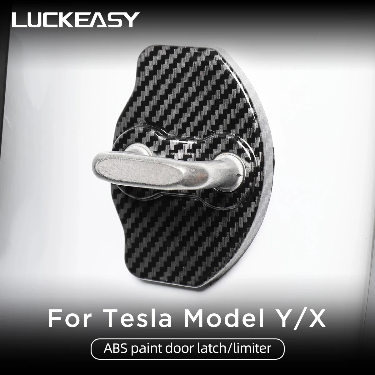 

LUCKEASY For Tesla ModelY X 2017-2023 Door Latch Protection Covers Car Modification Accessories Rust-Proof Door Lock Stopper Kit