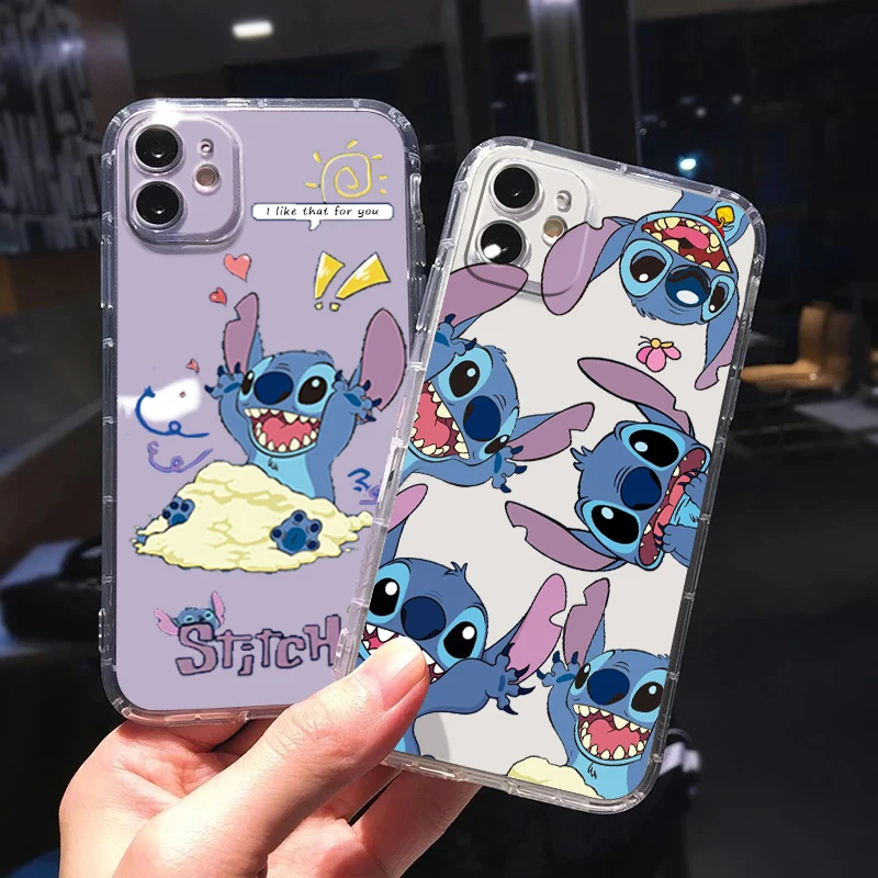 

Lilo Stitch Disney Cool Phone Case For Apple iPhone 14 13 12 11 Mini XS XR X Pro MAX 8 7 6 Plus SE 2020 Transparent Cover