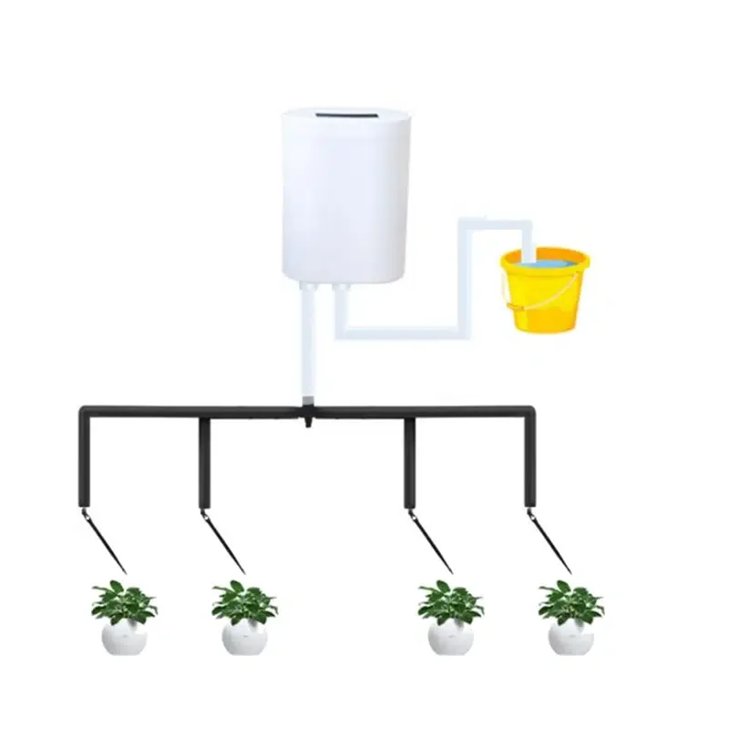 

White Plastic Intelligent Automatic Watering Machine, Timed Potted Dripping Tool With 4 Heads