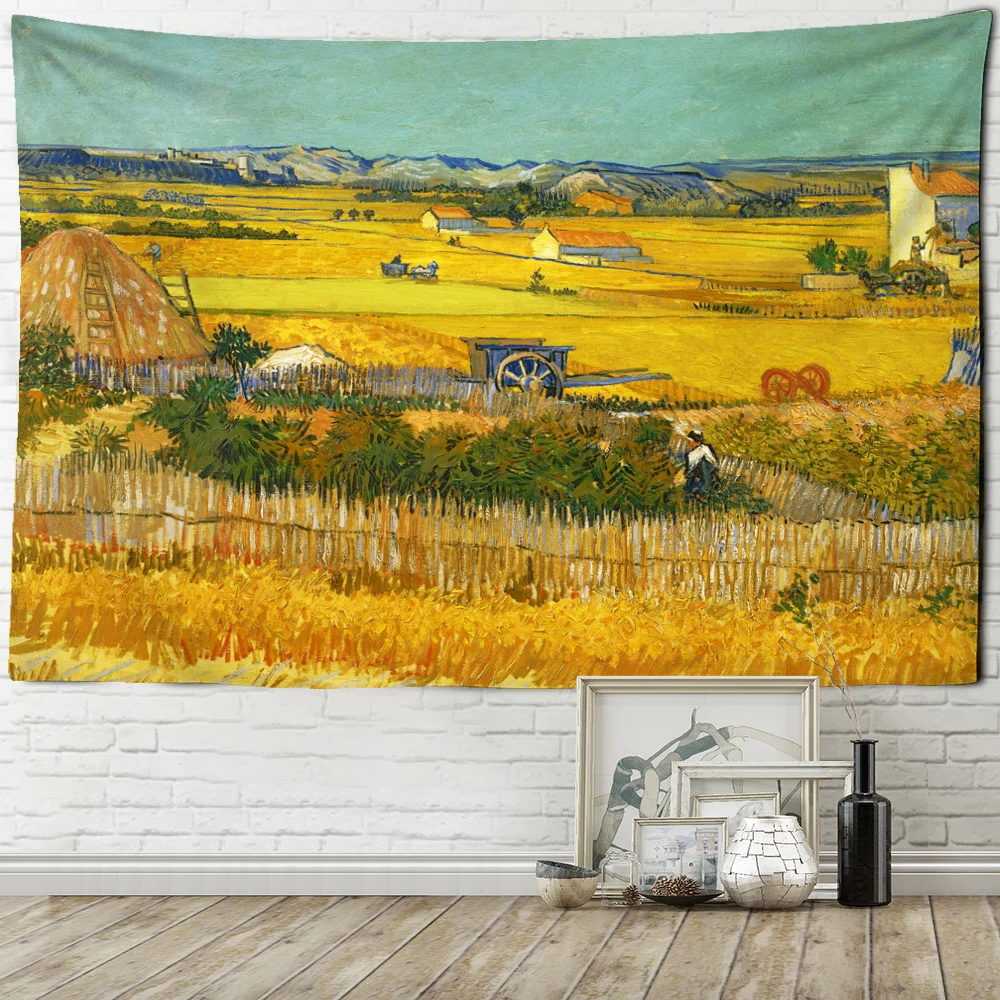 Гобелен с принтом Ван Гога знаменитый гобелен изображением звездного неба