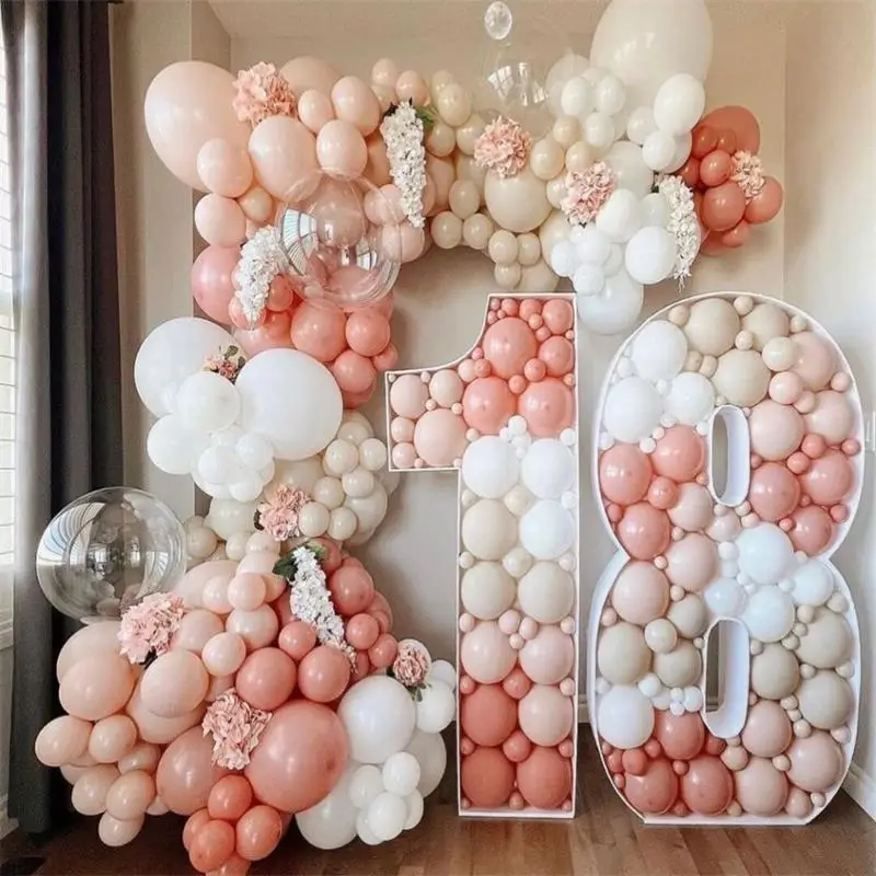 

Large 0-9 Birthday Balloon Box Number Mosaic Balloon Filler Box Holder For Adult Kids Birthday Anniversary Diy Party Decorations