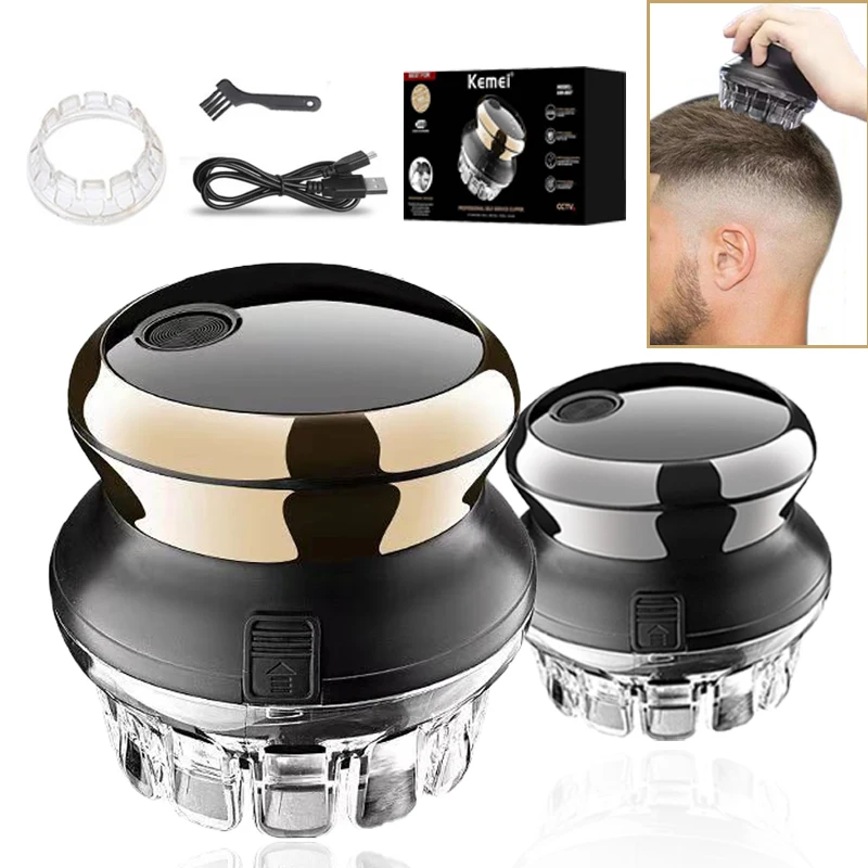 

Kemei KM-887 Self-Haircut Electric Cut Rotary Hair Trimmer for Men Washable USB Rechargeable Shortcut Kit LCD Display Household