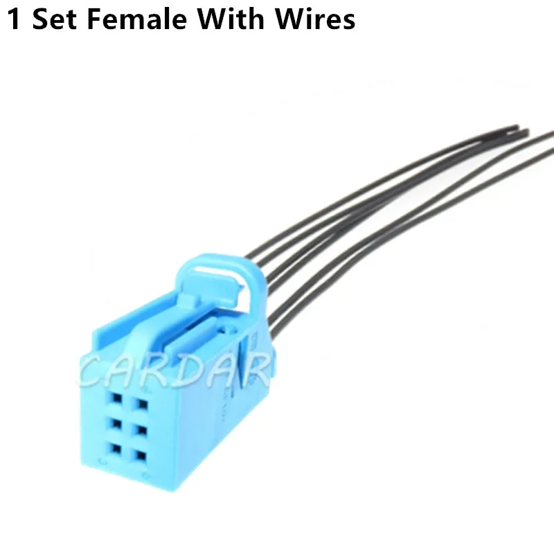 1 комплект, 6-контактный 0,6 серии, синий автоматический разъем жгута проводов давления в шинах, вилка переменного тока в сборе, автомобильный пластиковый корпус, кабельный разъем 1- 1534121 -5