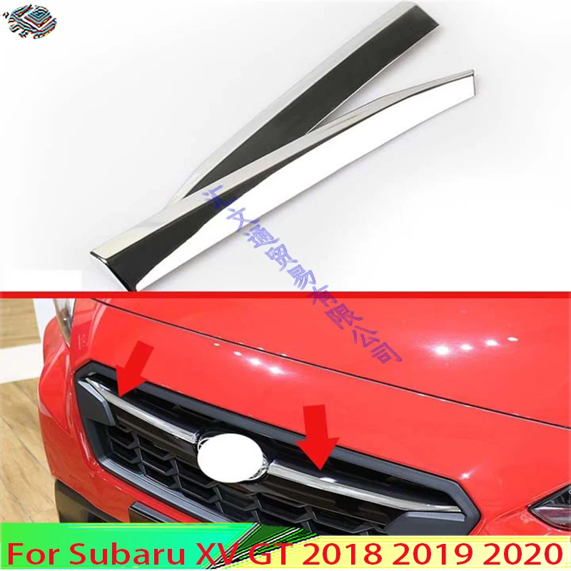 

For Subaru XV GT 2018 2019 2020 ABS chrome on the front grille cover center mesh decoration