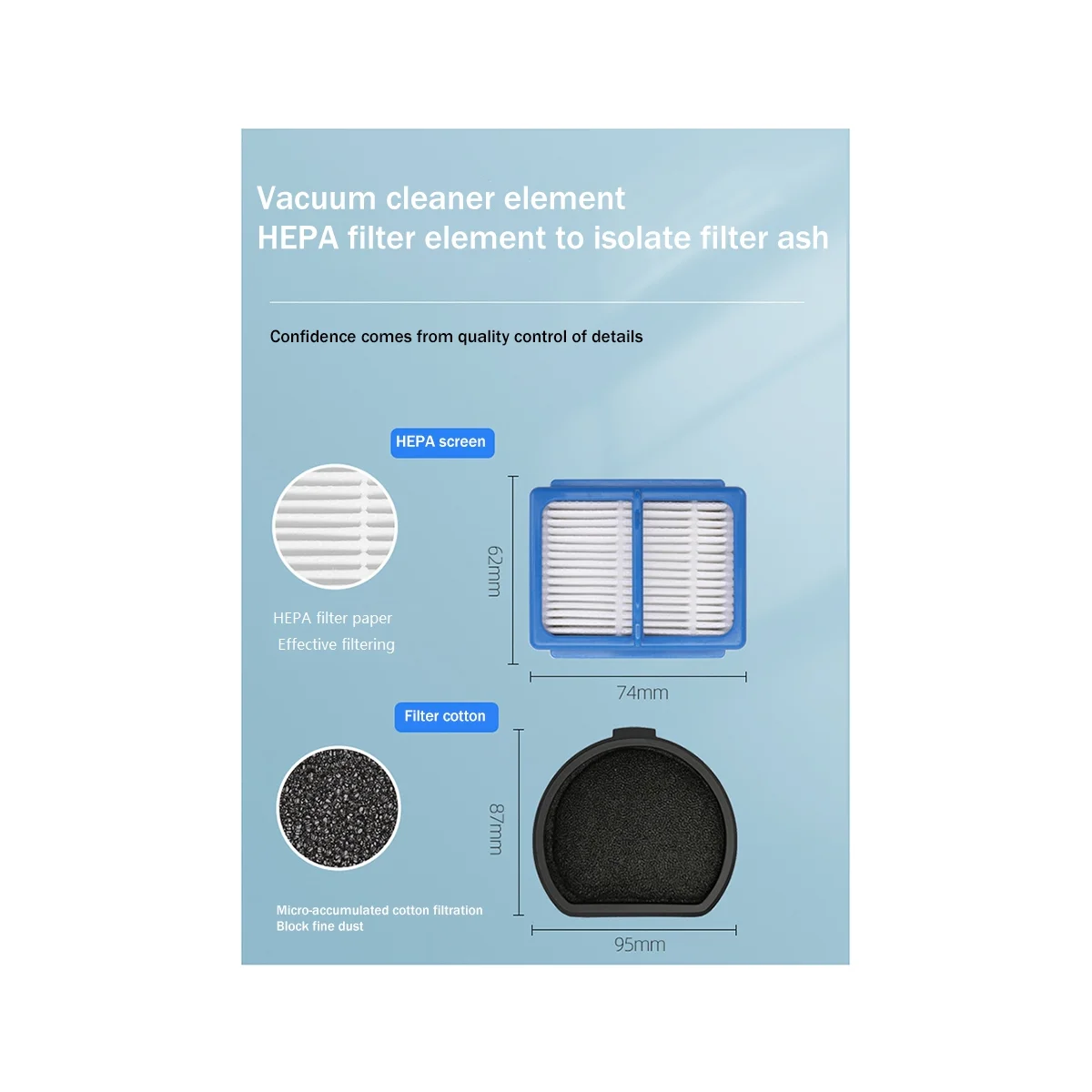 

Replacement Filter Screen Filter Cotton Suitable for AEG QX9-1-50IB/ALRG/ANIM ASKQX9 Vacuum Cleaner Accessories