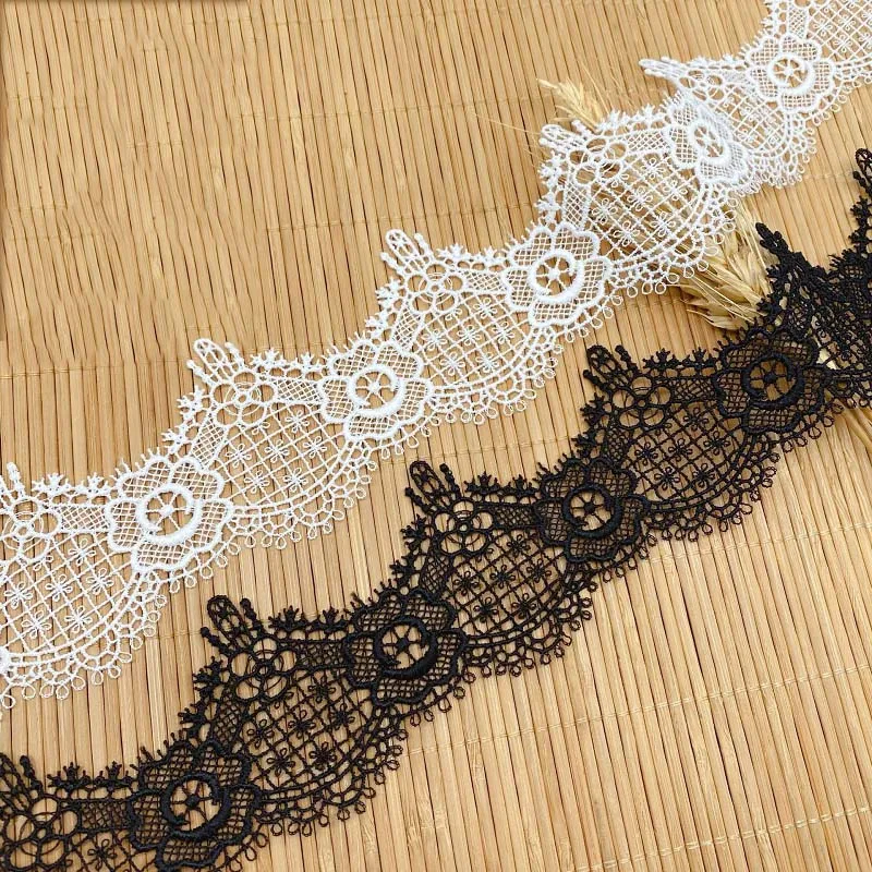 

30Yards Quality Embroidered Mesh Flower Lace Trim for Fringe Collar Party Wedding Dress Applique Ribbon Sewing Supplies