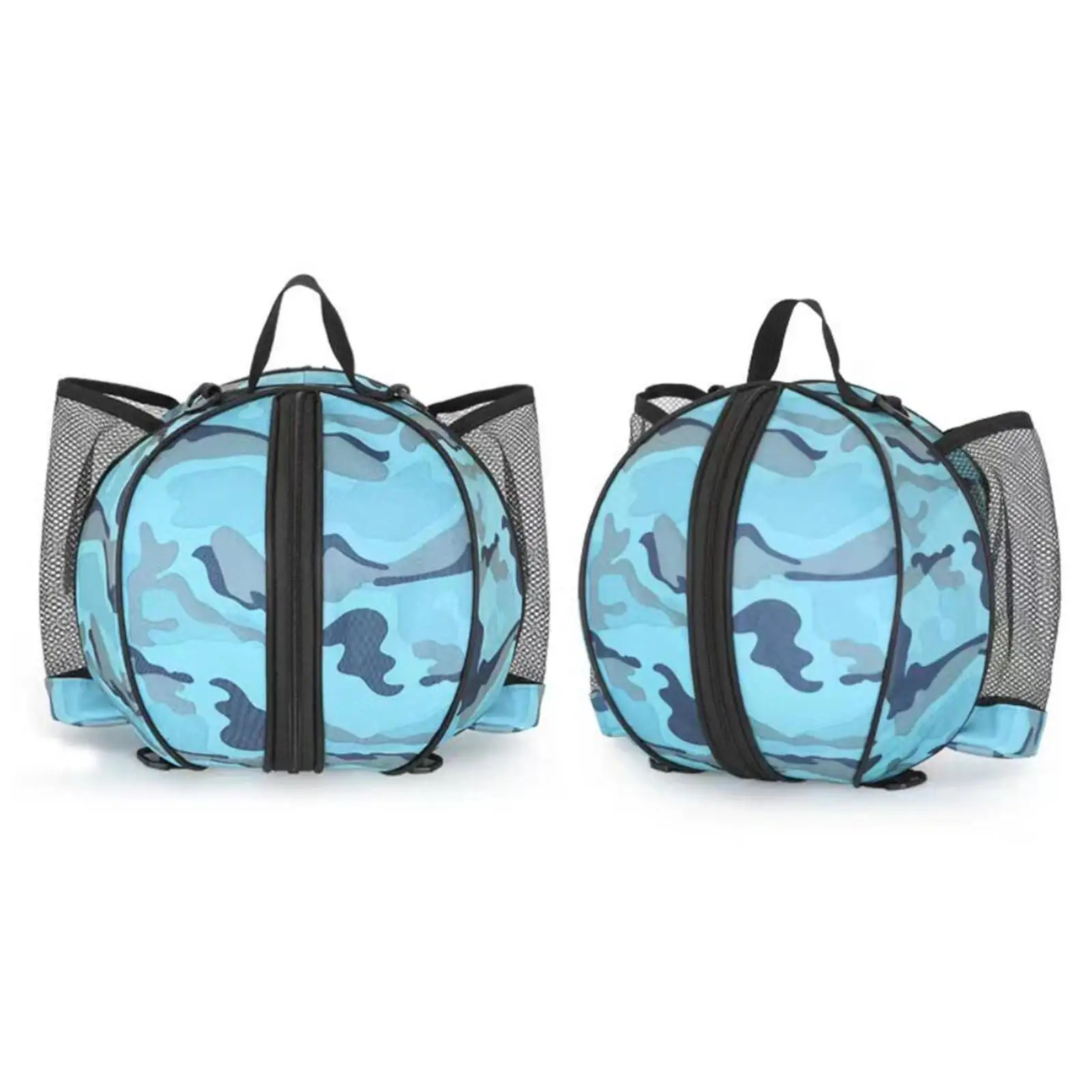 

Basketball Bag Backpack Waterproof Mesh Pockets for Football Volleyball blue