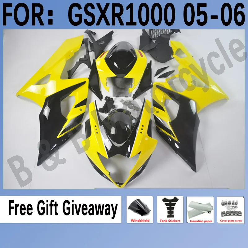 

NEW Motorcycles Bodywork ABS full Fairing Kit fit for GSXR1000 2005 2006 K5 GSXR 1000 05 GSX-R1000 06 Fairings Set Yellow Black
