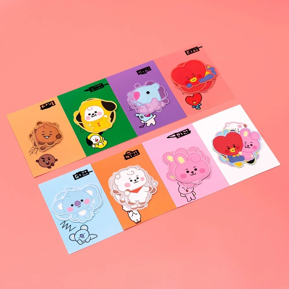 

Детские наклейки Bangtan Boys с героями мультфильмов, Стикеры для сумок, наклейки для багажа, самоклеящиеся наклейки для компьютера