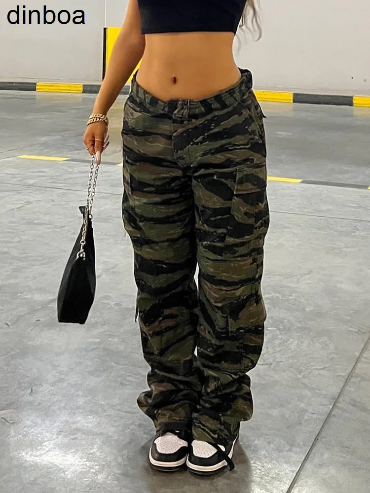 

Брюки-карго женские с завышенной талией, винтажные серые джинсы с широкими штанинами, Мешковатые повседневные модные штаны с несколькими к...