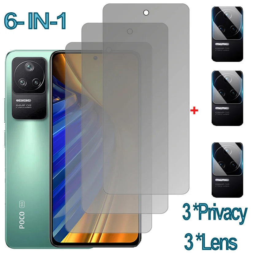 Защитное стекло для Poco F4 на смартфона поко x4 x3 м3 м4 про 5g Анти-шпионское блики очки