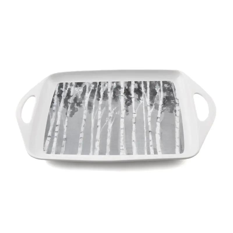 

Swaying Birches Serve Board with Cutout Handles