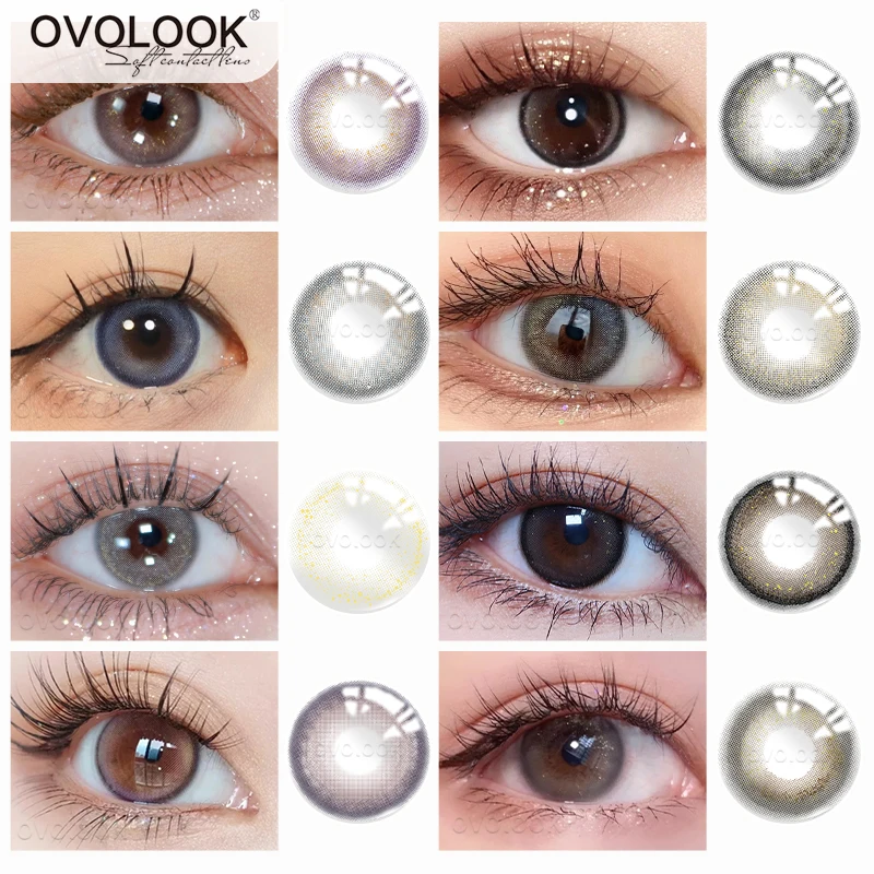 

OVOLOOK-1 Pair 10 Tone Myopia Lenses Colored Eye Lenses Color Contact Lenses for Eyes Natural Beauty Pupil Eye Color Lens Yearly