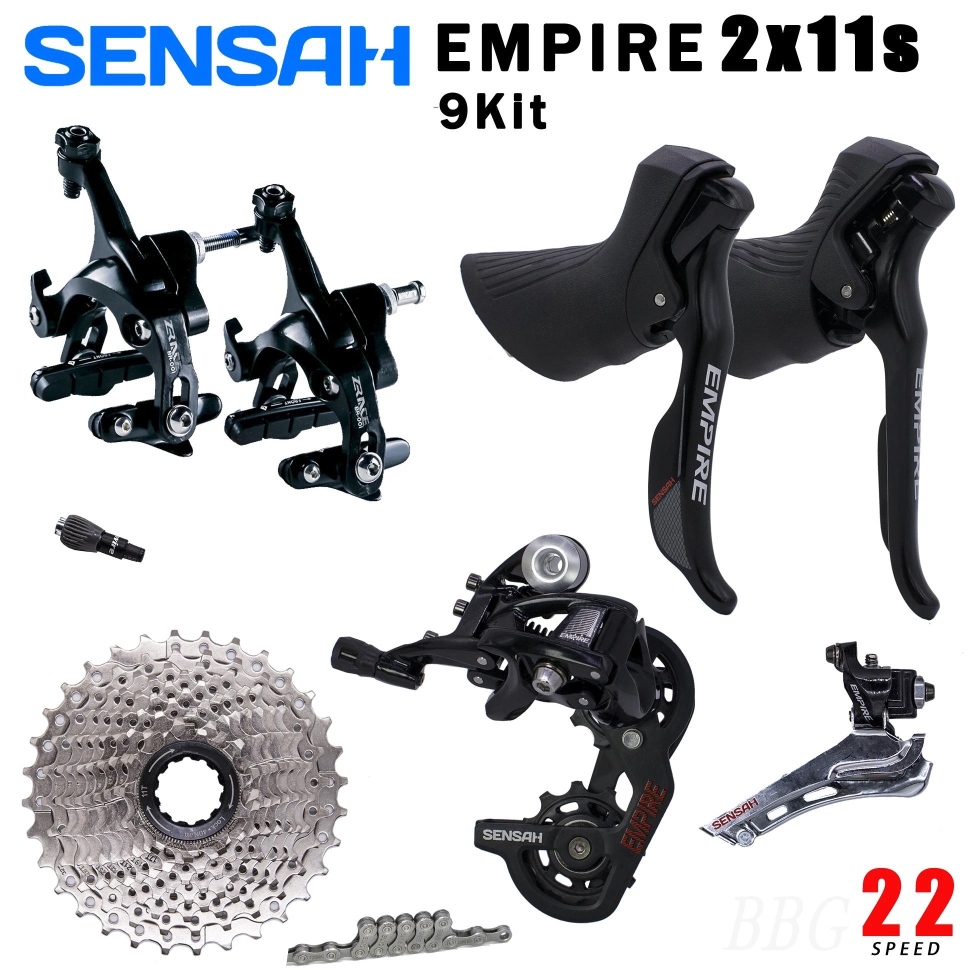 

SENSAH EMPIRE 2x11 Speed 22s S For Road Bike Groupset Kit Shifter Derailleur Cassette 11v Caliper Brake UT 5800 R7000 R8000 105
