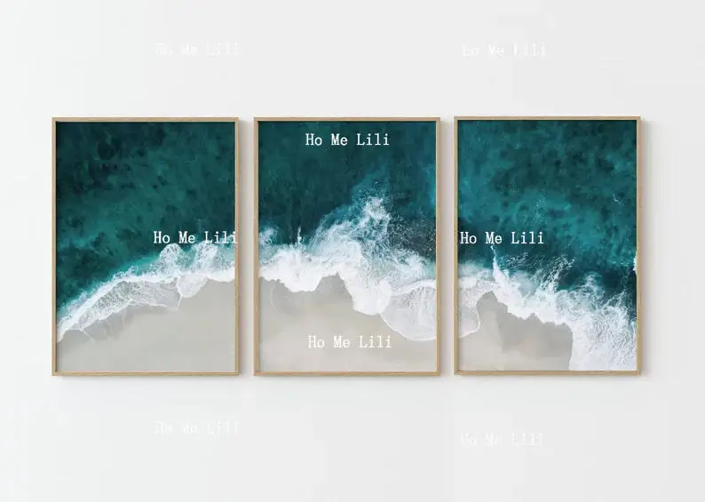 Океанский триптих Настенное искусство Океанские волны Воздушное побережье 3-х