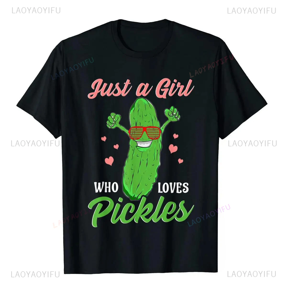 Yust A Giu WHO LOVES Pickles Юмор Футболка с графическим принтом Топы Мужская женская одежда