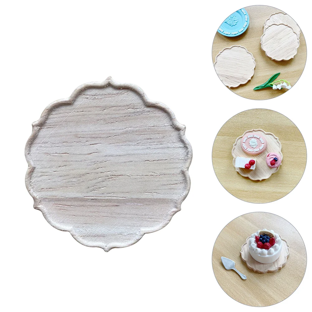 

Tray Decoration Miniature Wooden House Accessories Mini Small Modelssupplies 12 Model Breakfasthook Trays Serving