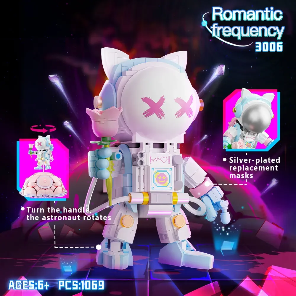 WLtoys 3006 1069 шт. 1 мини-строительный блок астронавт музыкальная шкатулка комплект