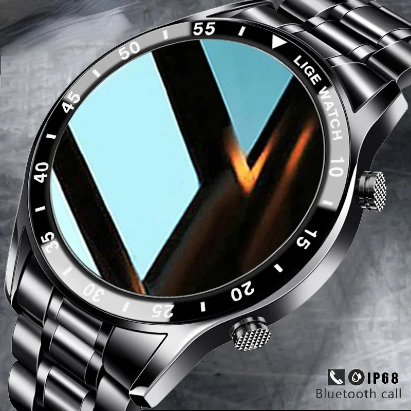 

New Smart Watches Men Full Touch Screen Sports Fitness Watch Waterproof Bluetooth Call For Android ios smartwatch Mens+Box