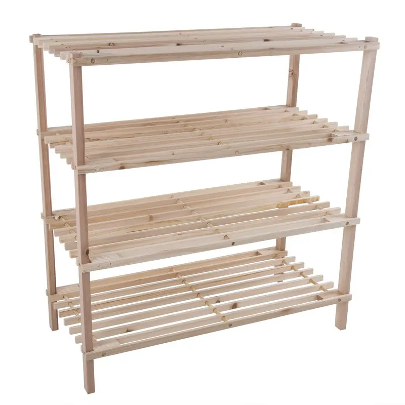 

Shoe Storage Organizer Rack Holds 12 Pair, Light Oak