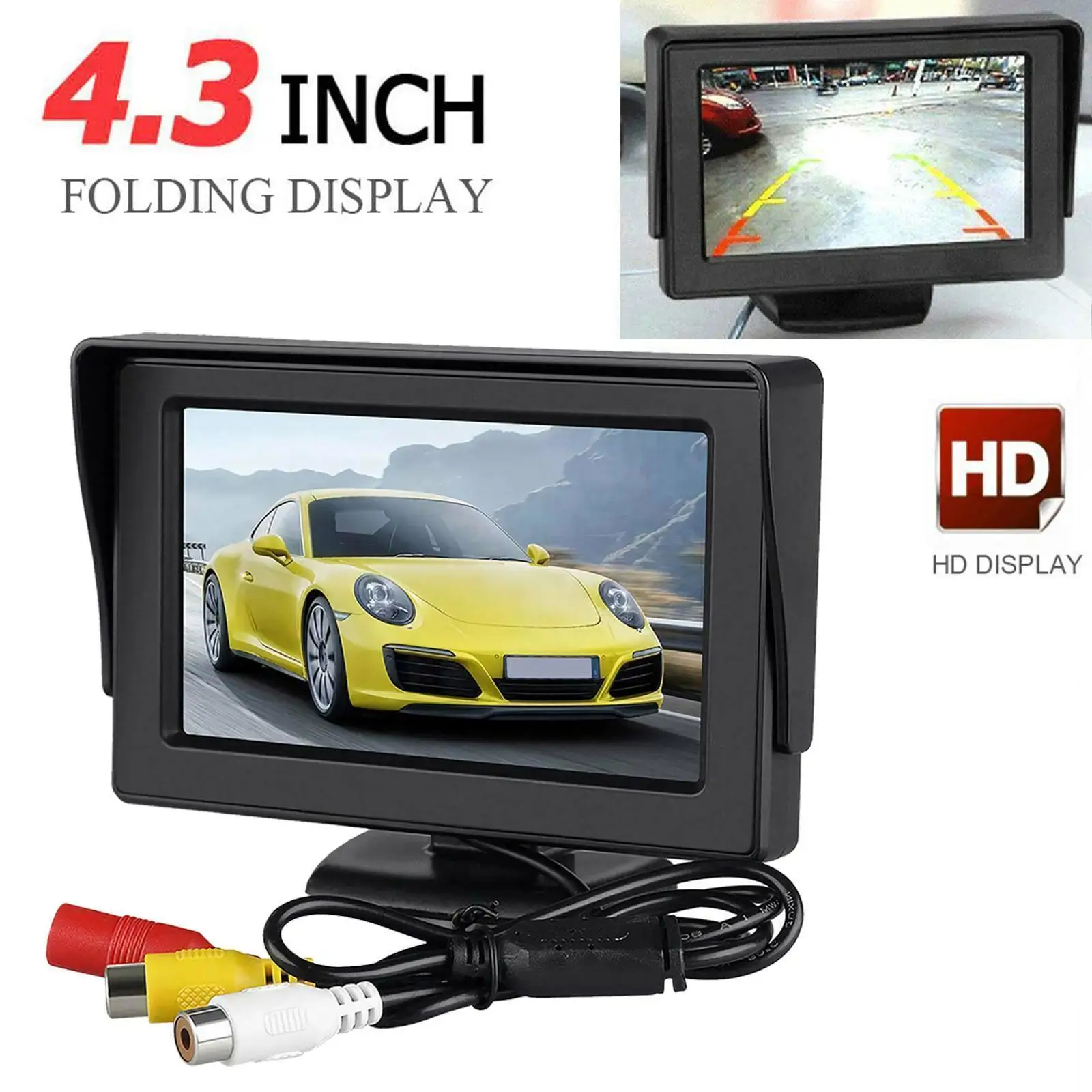 

Car Rear View Camera Wide Degree 4.3" TFT LCD Color Night Vision Waterproof Visual Monitor Display Reversing Angle 170º C3R3