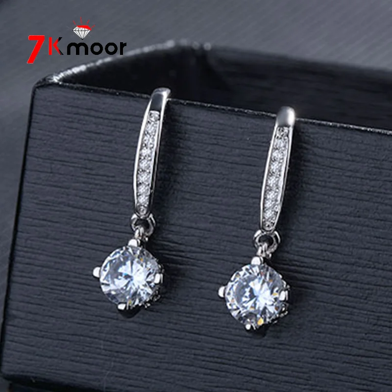 Серьги-подвески из серебра 925 пробы с натуральным кристаллом