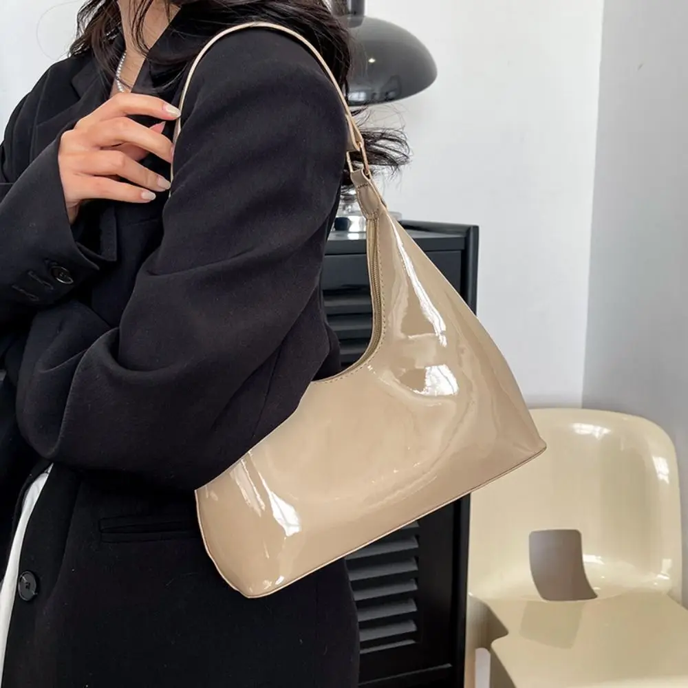 Глянцевая сумка через плечо модная однотонная сумка-мессенджер из искусственной