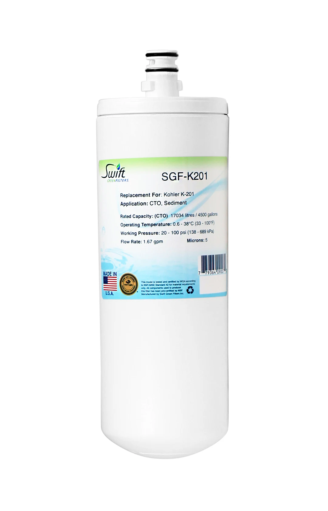 

SGF-K201 Replacement Water Filter for Kohler K-201,1 Pack