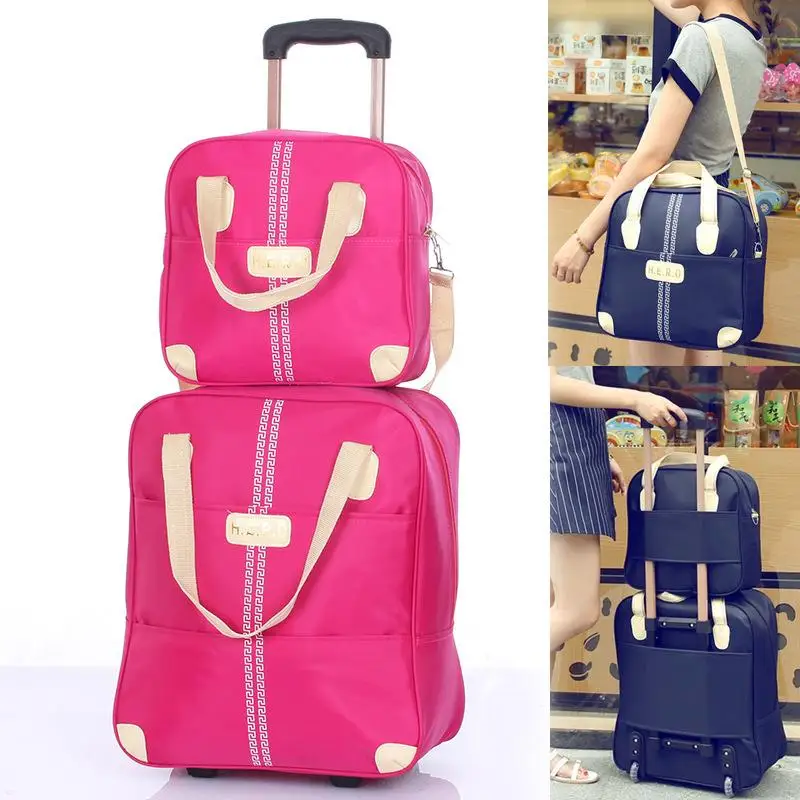 

Wheeled bag Women Luggage girl Handbag wheels waterproof trolley bags business large capacity Boarding bag Travel Suitcase Bag