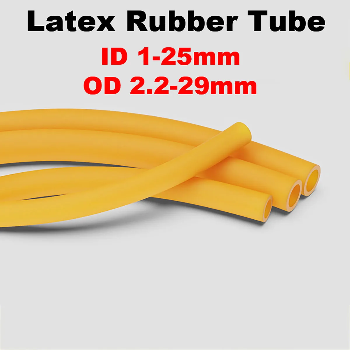 Желтая латексная резиновая трубка - пневматический воздушный шланг высокого давления ID1-25 мм, наружный диаметр 2,2-29 мм, гибкий и прочный для промышленного использования