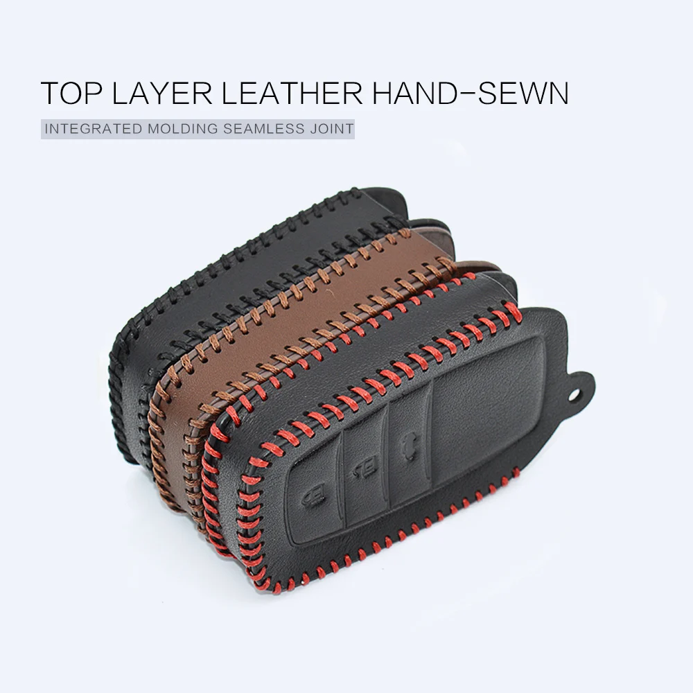 Чехол для ключей автомобилей из кожи для Toyota Yaris Cross Aygo Chr Corolla 150 Rav4 Raize Auris Prius Aqua Camry Xv70 40 2022 с карабином.