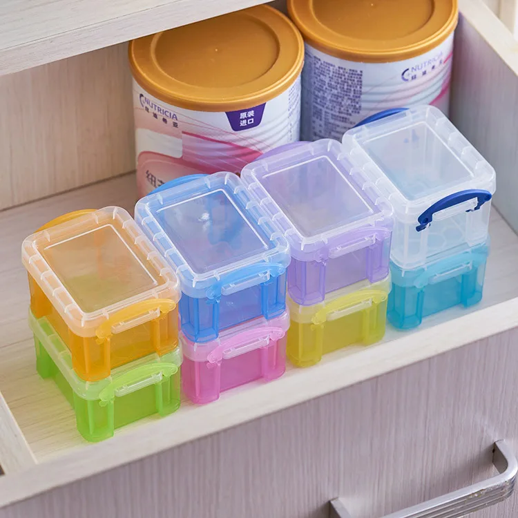 

Translucent candy color storage box Cosmetics medicine sundries storage box desktop mini storage