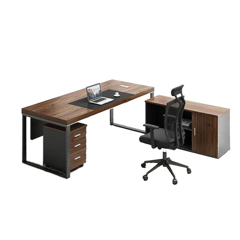 

Высококачественный офисный стол и стул в промышленном стиле, комбинированные офисные принадлежности для компьютера, l-образный стол