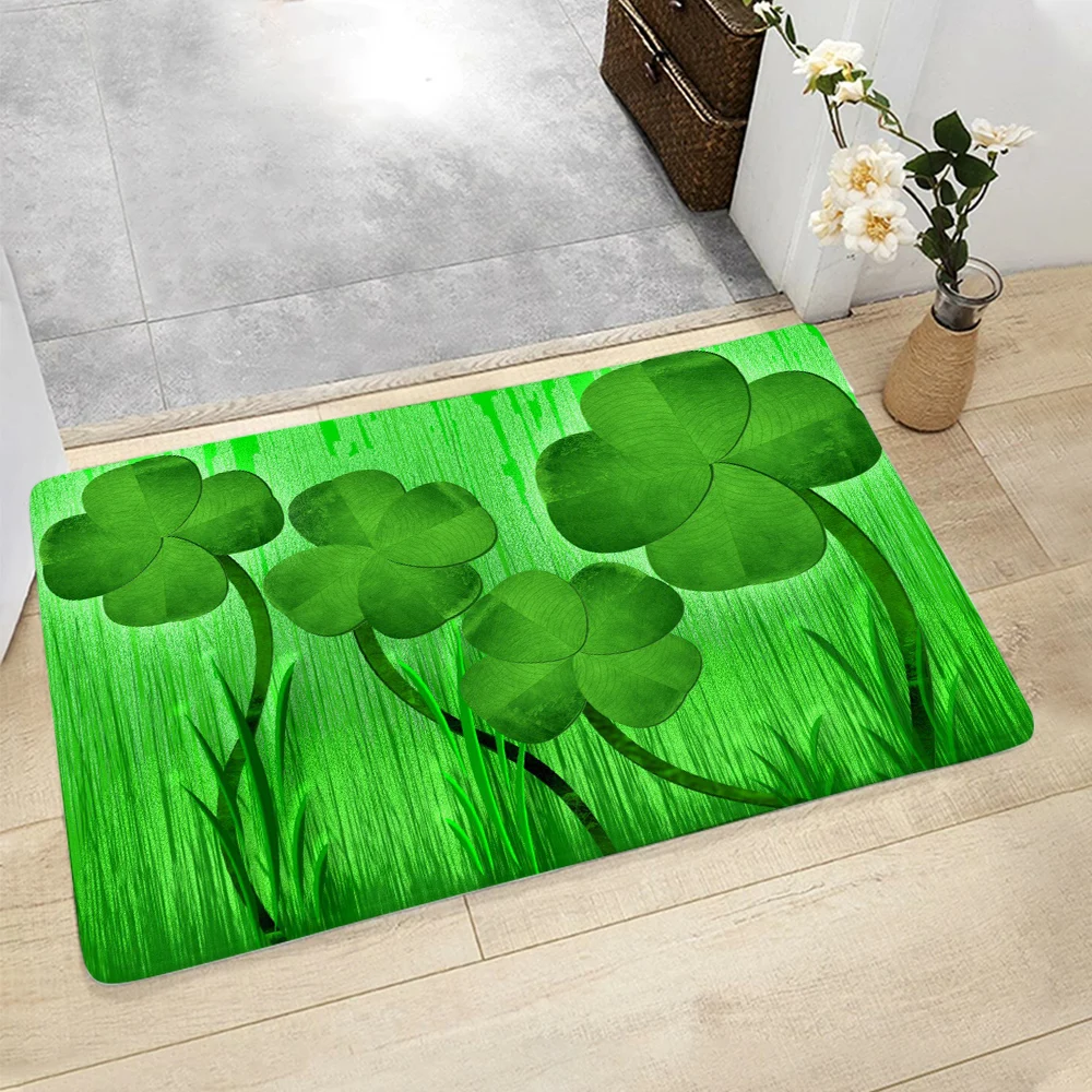 

CLOOCL Lucky Clover 3D Print Welcome Doormat Decorative Mat Rug Hallway Doorway Floor Mats Carpet Home Decor Accessory