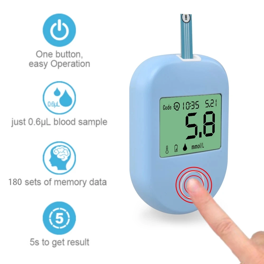 Medical Blood Glucose Meter Glucometer Diabetic Sugar Gluco Diabetes Tester Monitor Or Test Strips Lancets Health Care Tools