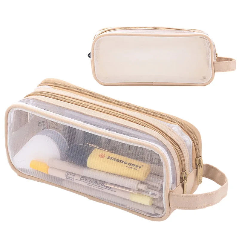 

Mesh Pencil Case Pen Bag Multifonction Organizer Box Transparent Case Office College School Gift For Adults Teen Boys Girls