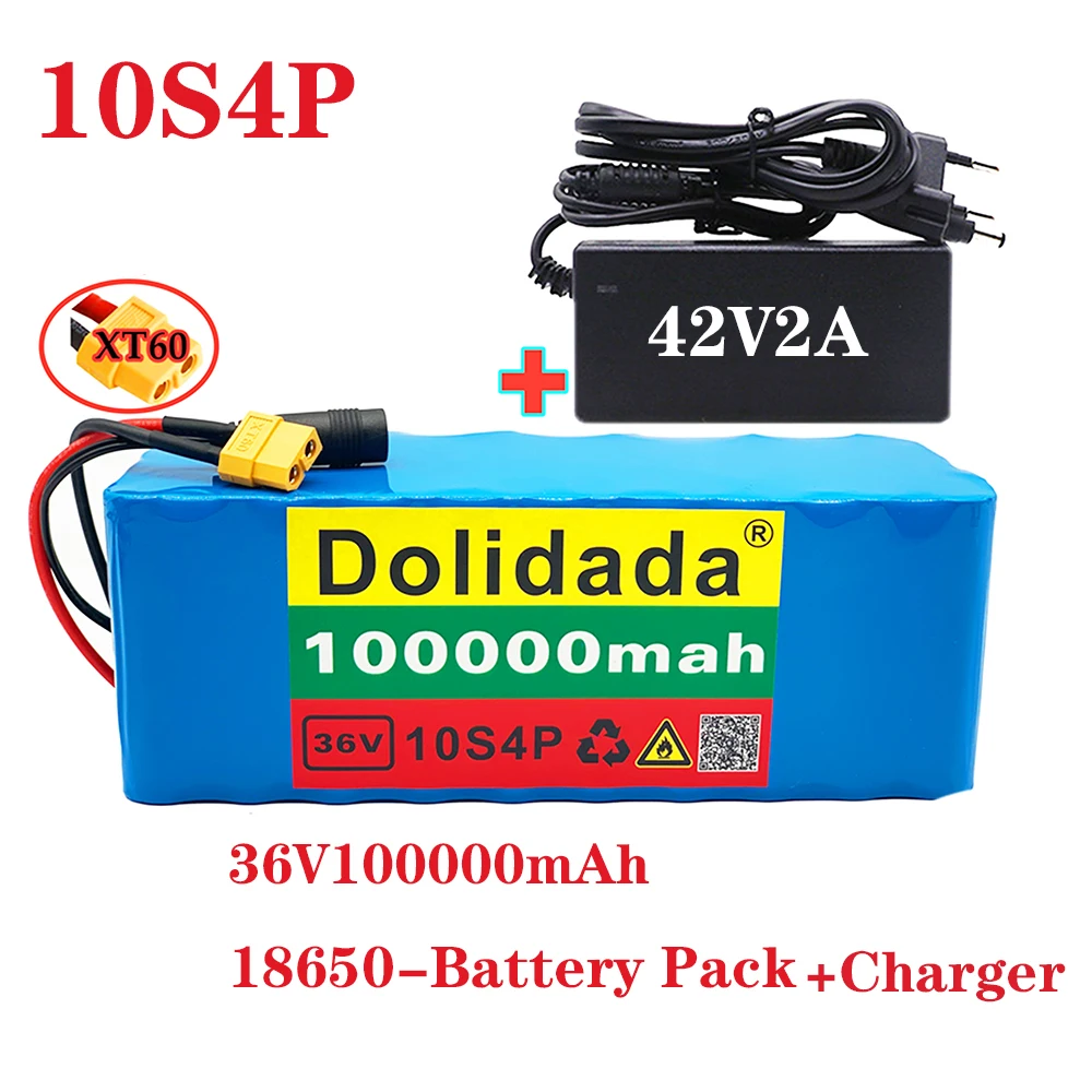 

Новый 36V 10s4p 100Ah 1000W литиевый аккумулятор большой емкости 18650 Электрический велосипед Скутер с BMS Tplug