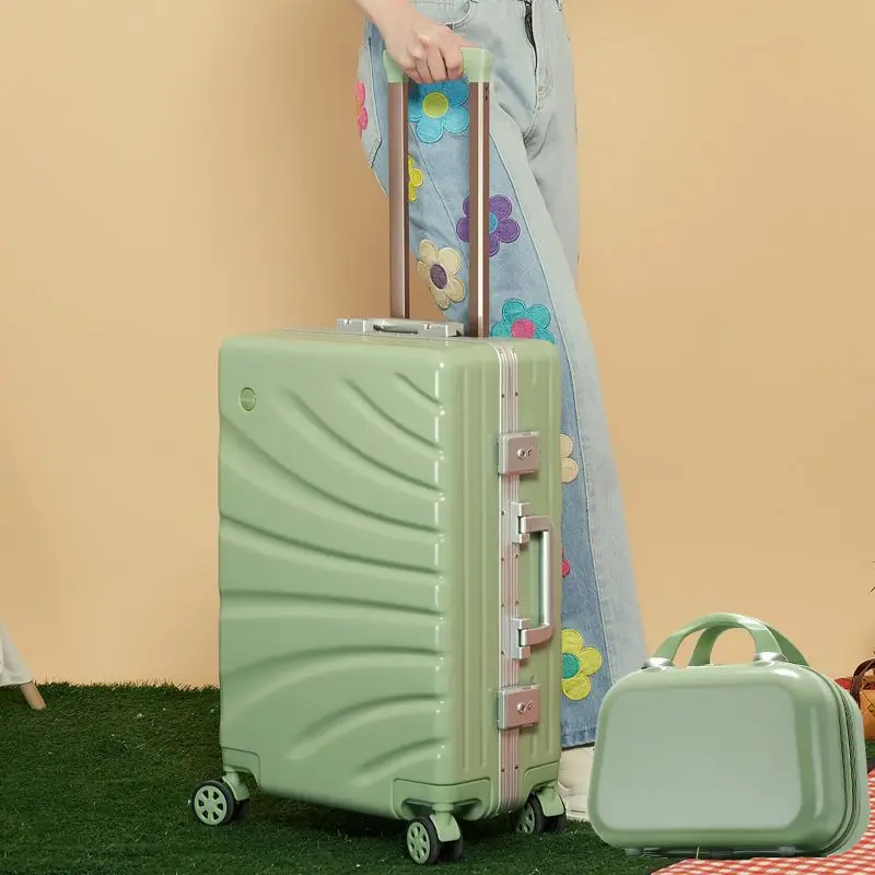 20/22/24/26/28 inch fashion wheel suitcase Explosion-proof passcode lock Suitcase 2ps Student female aluminum-framed suitcase