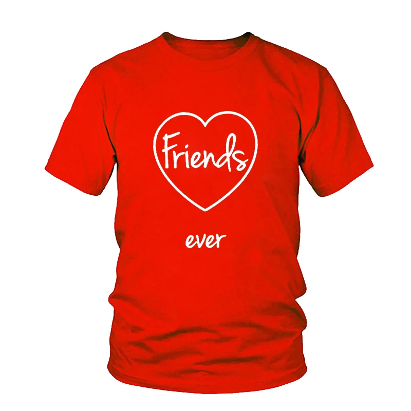 Fashion Tshirt Girls Best Friends Forever T Shirt Women Sisters Tee Shirt Femme Best Friends Matching T-shirts images - 6