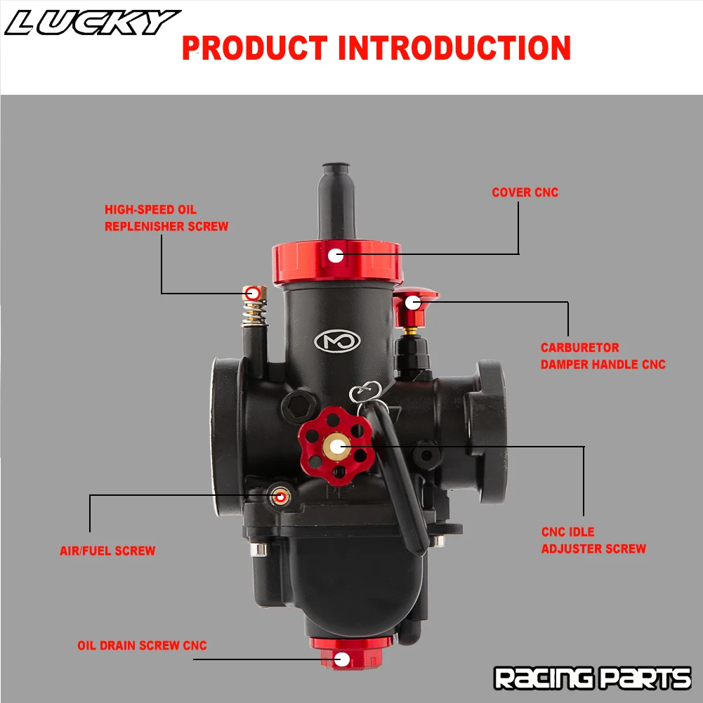 Карбюратор для мотоцикла 2T 4T PE17 19 22 24 26 28 мм