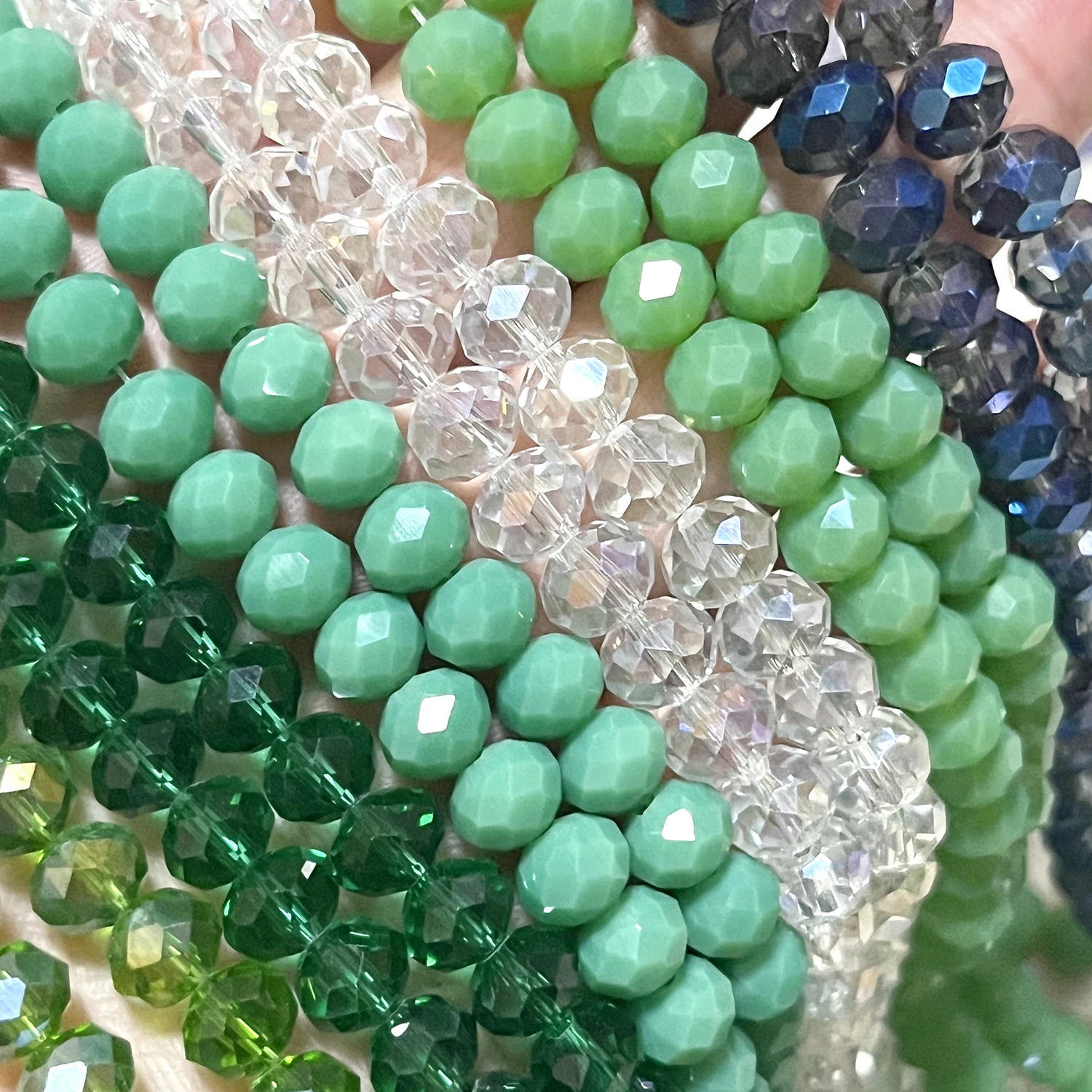 Green  Austria Faceted Glass Crystal Beads Loose Spacer Beads For Jewelry Making DIY Handmade Bracelest Necklace Accessorie 15''