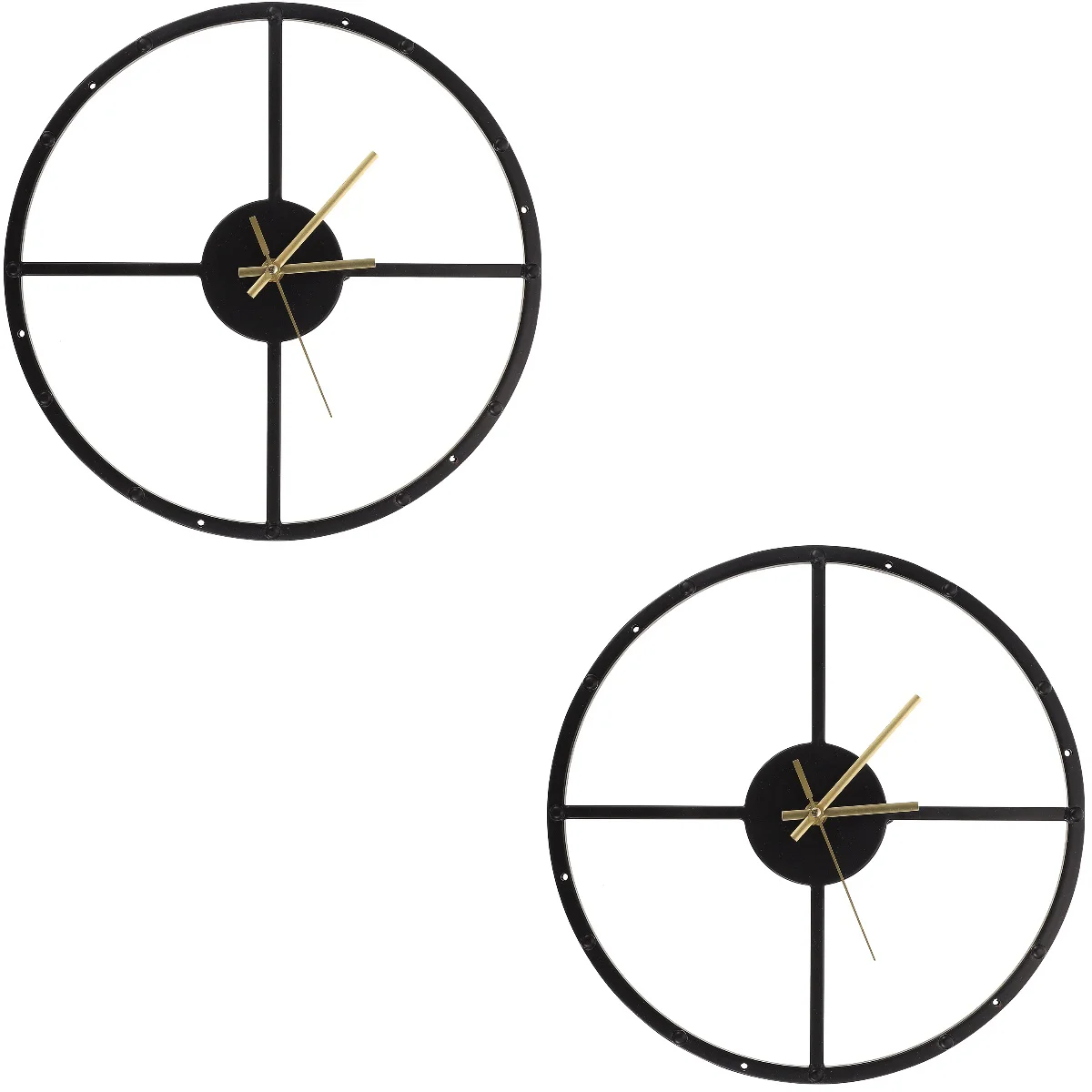 

Clock Wall Hanging Non Ticking Mounted Kitchen Distressed Metal Industrialhome Round Nursery Simple